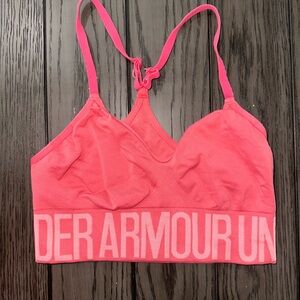 Under Armour Vibrant Pink Racerback Sports Bra Unpadded Wireless Small
